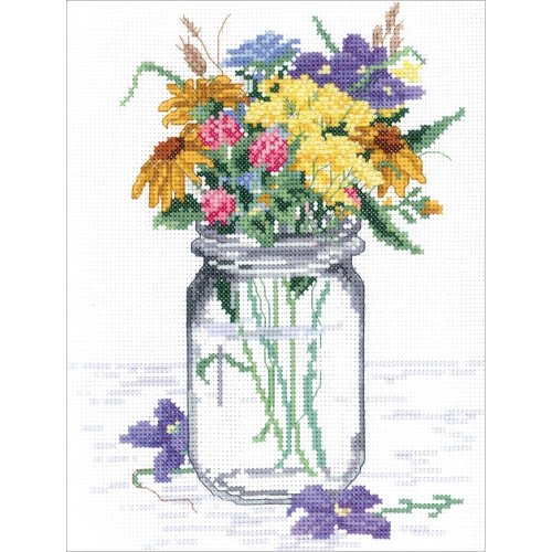 (image for) Wildflower Jar Counted Cross Stitch Kit